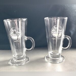 Bubba Gump 9 oz 2 Pc set Tall Glass Footed Mugs